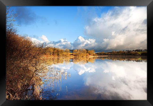 Rain Clouds Over Lower Tamar Lake Framed Print by Andrew Wheatley