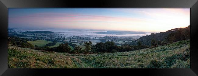 Sunrise over the Blackmore vale Framed Print by andrew bowkett