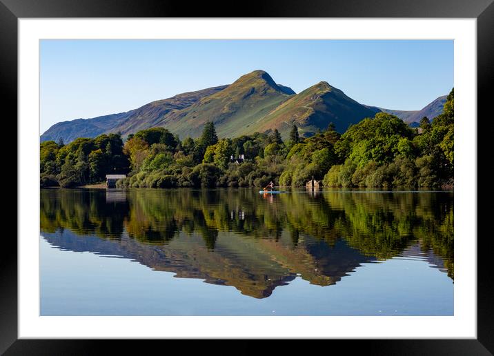 Paddling the Lakes Framed Mounted Print by Roger Green