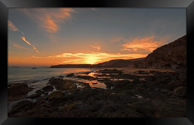 Papagayo Beach Sunset Framed Print by Roger Green