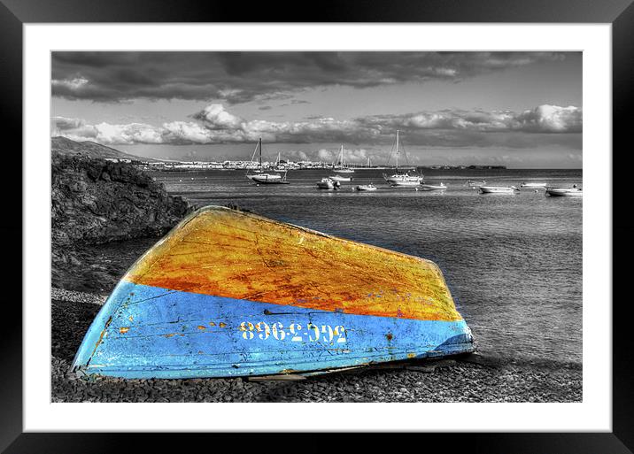 Upturned Boat Framed Mounted Print by Roger Green