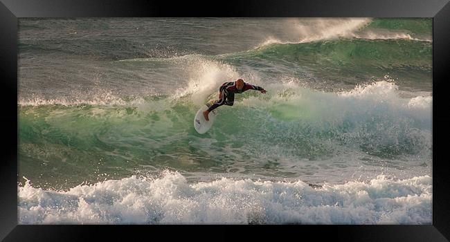 Lanzarote Surfer Framed Print by Roger Green