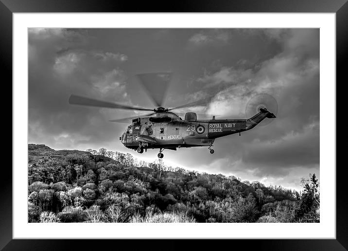Sea King Helicopter Framed Mounted Print by Roger Green