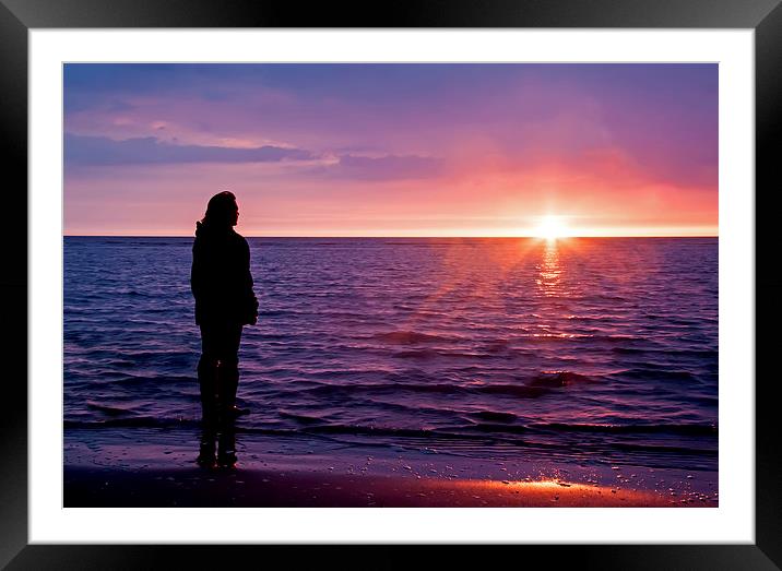 Watching the Sunset Framed Mounted Print by Roger Green