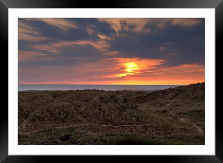 Ainsdale Sunset Framed Mounted Print by Roger Green