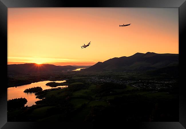 Lancasters Flying Over Keswick Framed Print by Roger Green