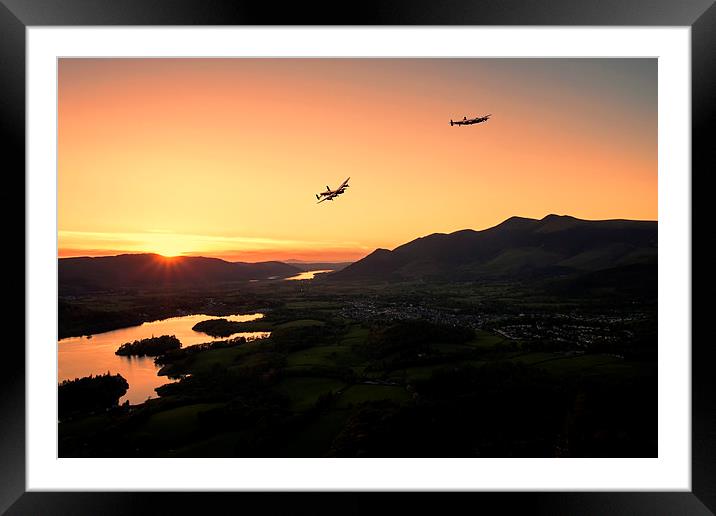 Lancasters Flying Over Keswick Framed Mounted Print by Roger Green