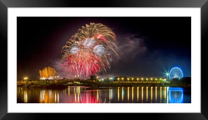Southport Fireworks Framed Mounted Print by Roger Green