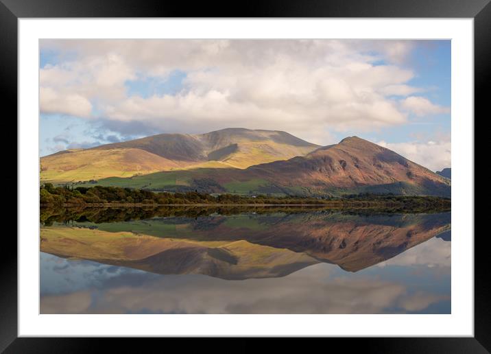 Skiddaw Reflected Framed Mounted Print by Roger Green