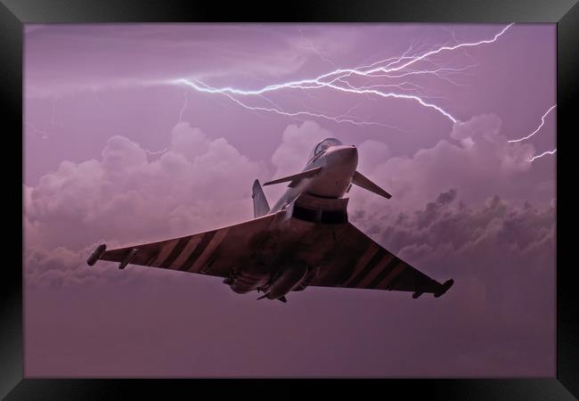 Eurofighter in a Storm Framed Print by Roger Green