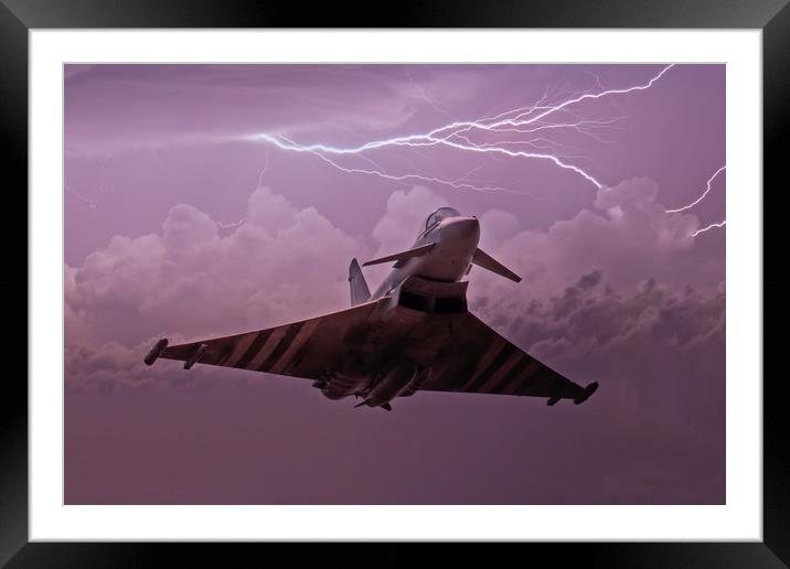 Eurofighter in a Storm Framed Mounted Print by Roger Green