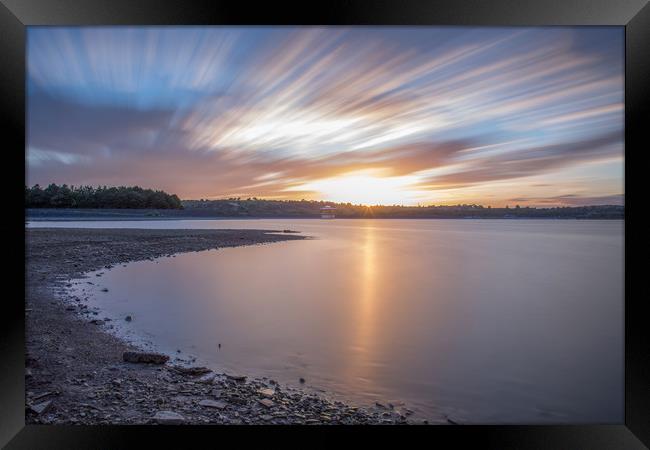 Carsington Water at Sunset Framed Print by Roger Green