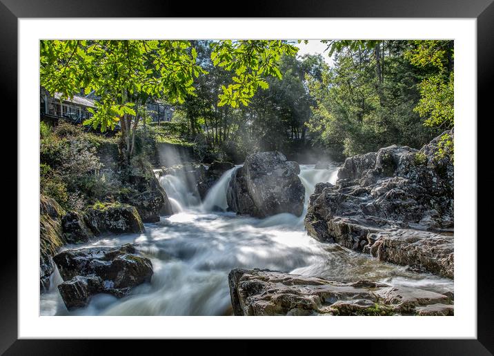 Betws y Coed Waterfall Framed Mounted Print by Roger Green