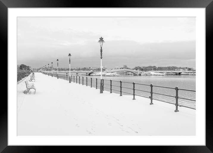 Marine Lake in the Snow Framed Mounted Print by Roger Green