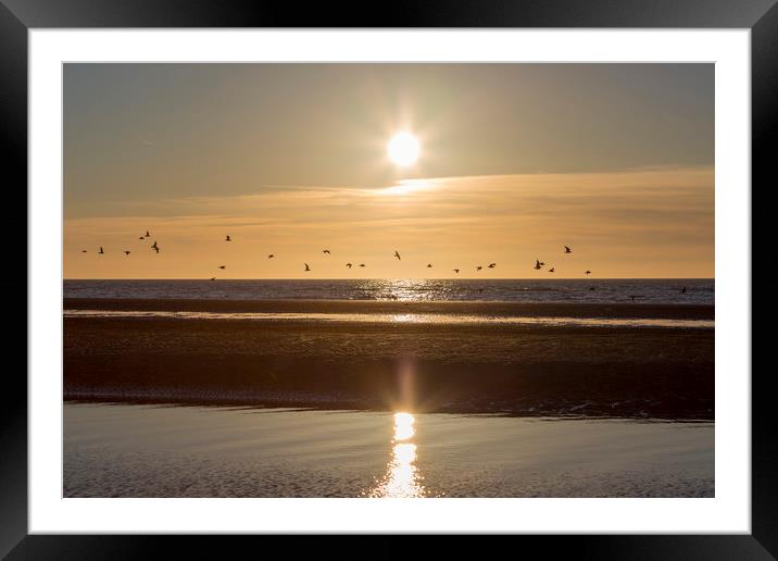 Ainsdale Beach Sunset Framed Mounted Print by Roger Green