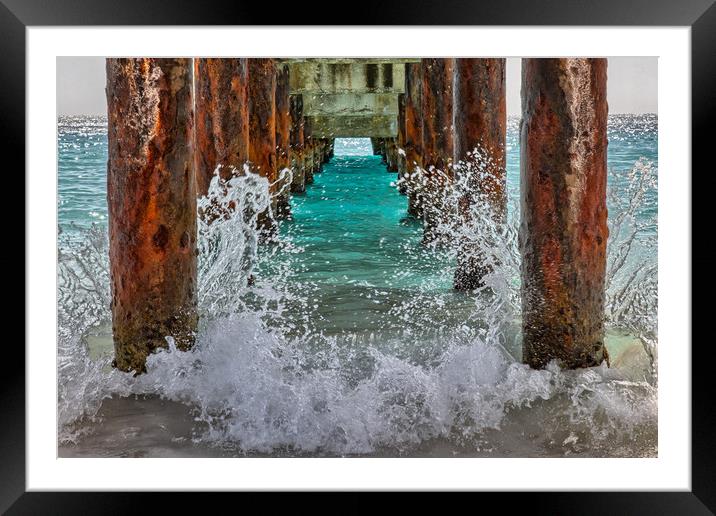 Under The Pier Framed Mounted Print by Roger Green