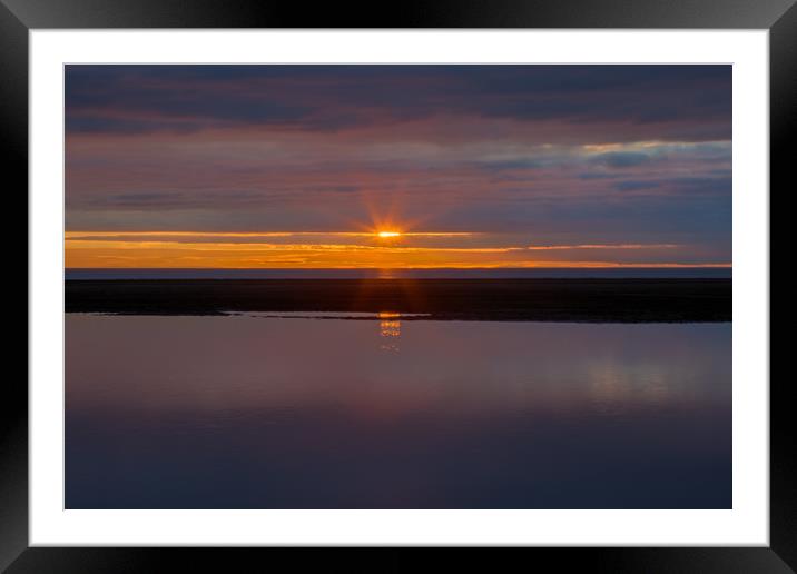 Sunset on Ainsdale Beach Framed Mounted Print by Roger Green