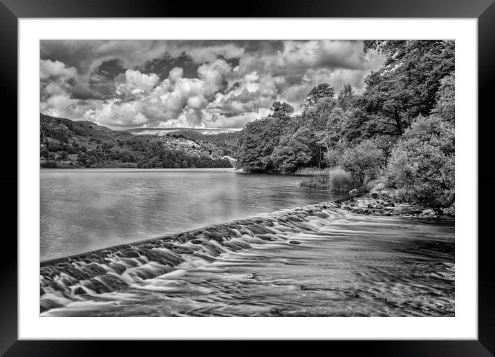 Grasmere Weir Framed Mounted Print by Roger Green