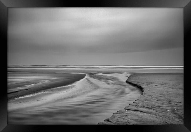 Minimalistic Ainsdale Beach Framed Print by Roger Green