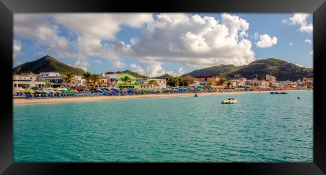 The Boardwalk in Sint Maarten Framed Print by Roger Green