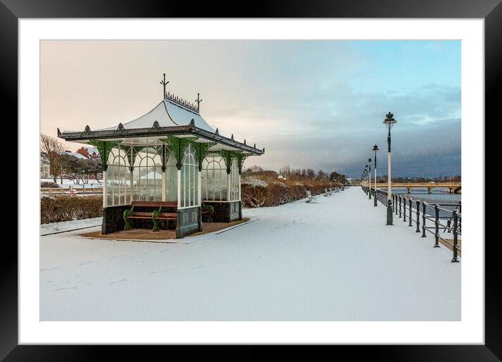 Snowy Southport Framed Mounted Print by Roger Green