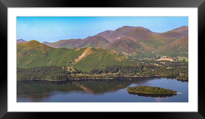 Across Derwentwater to Catbells Framed Mounted Print by Roger Green