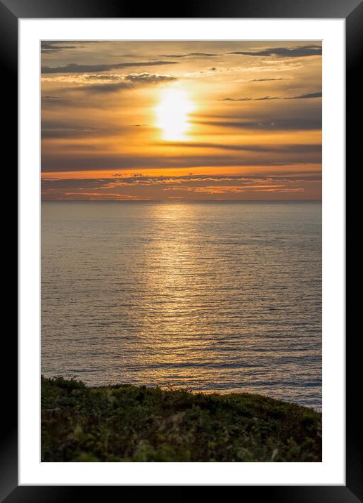 Cornish Sunset Framed Mounted Print by Roger Green