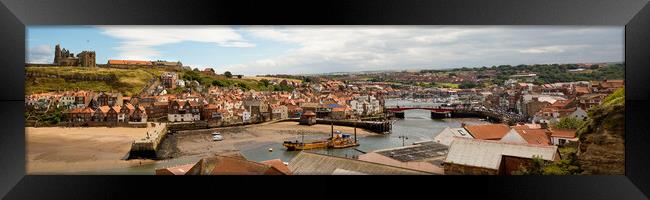 Panorama of Whitby Framed Print by Roger Green