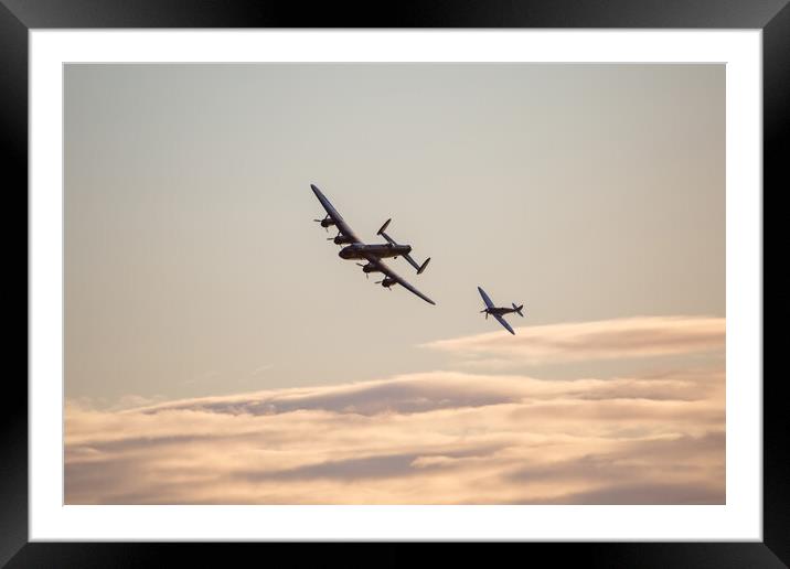 Lancaster and Spitfire Framed Mounted Print by Roger Green