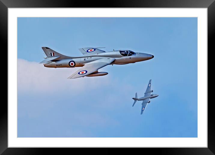 Canberra XH134 and Hunter XL557 Framed Mounted Print by Roger Green