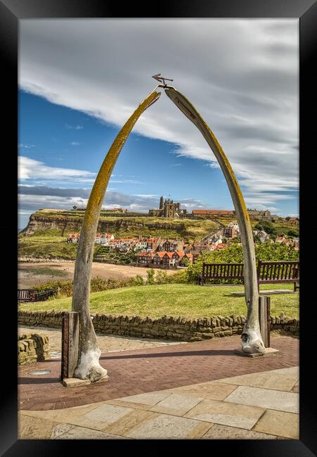 Whitby Whale Bone Arch Framed Print by Roger Green