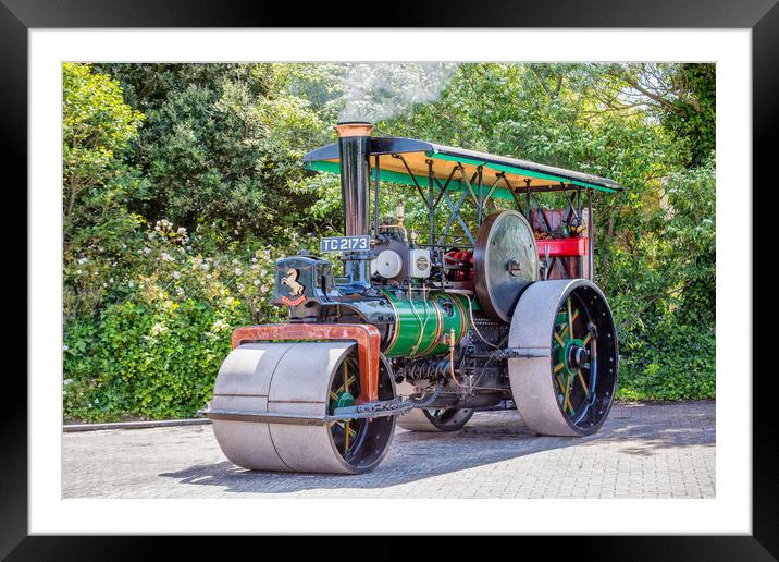 The Pendle Witch Traction Engine  Framed Mounted Print by Roger Green