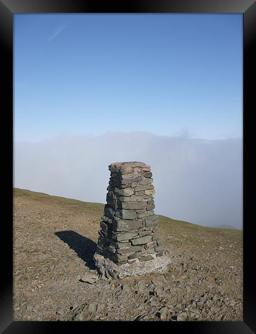 Helvellyn Cairn Framed Print by Dave Parkin