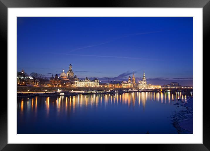 Dresden Skyline Framed Mounted Print by putra agung mahendra