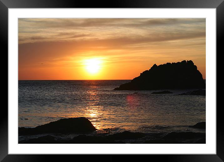sunset on lleyn peninsula Framed Mounted Print by steve livingstone