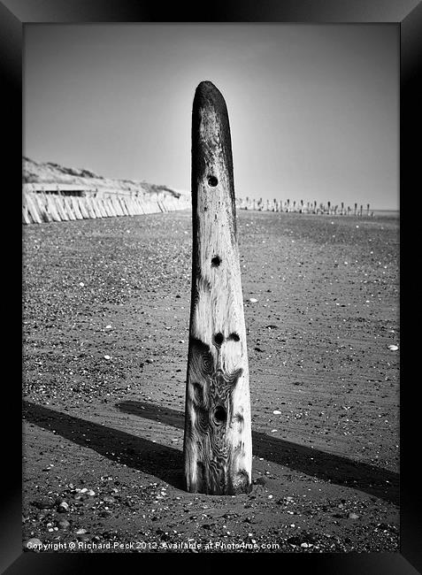 Beach Totem Framed Print by Richard Peck