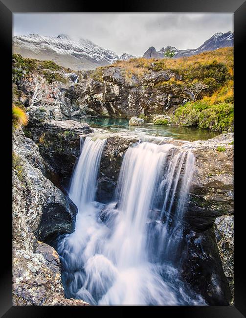 Glen Brittle Waterfall Framed Print by Richard Peck