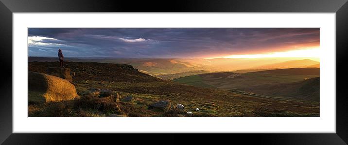 Hope Valley Sunset Framed Mounted Print by Richard Peck