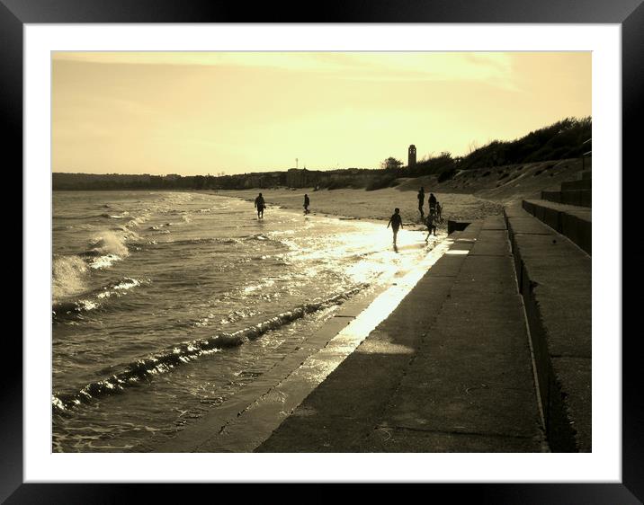Sunny evening at Swansea Bay. Framed Mounted Print by Becky Dix