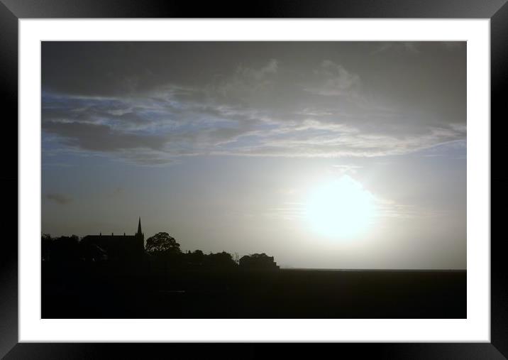 Sun setting Across the Estuary. Framed Mounted Print by Becky Dix