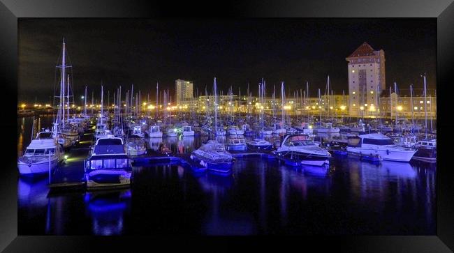 Boats and Reflections. Framed Print by Becky Dix