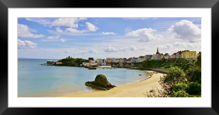 Tenby Seafront. Framed Mounted Print by Becky Dix