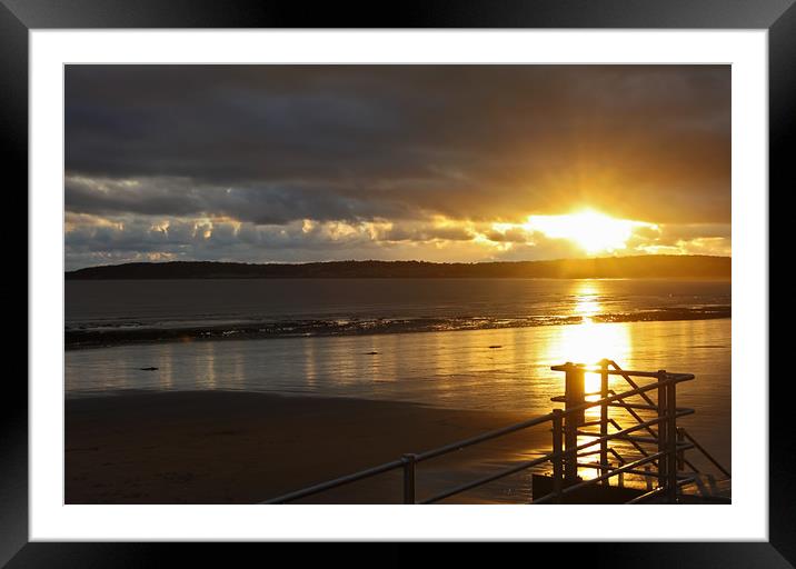 Sunset on the Bay. Framed Mounted Print by Becky Dix