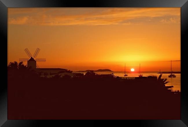 Ibiza Sunset. Framed Print by Becky Dix
