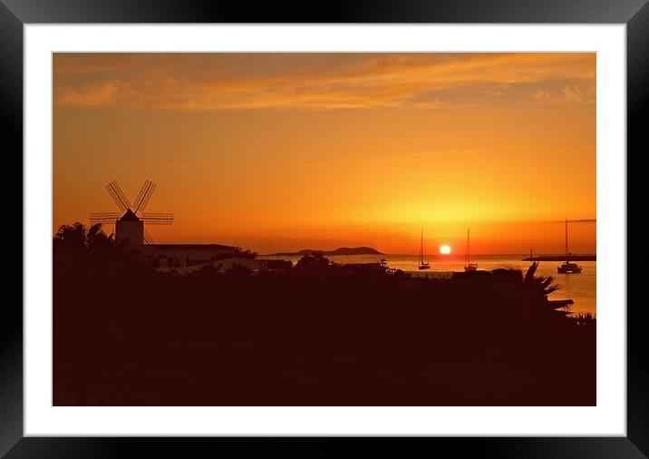 Ibiza Sunset. Framed Mounted Print by Becky Dix
