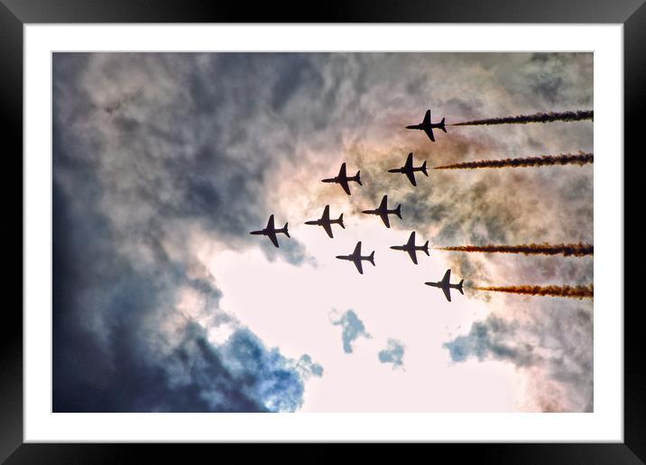 Red Arrows & Rain Clouds. Framed Mounted Print by Becky Dix