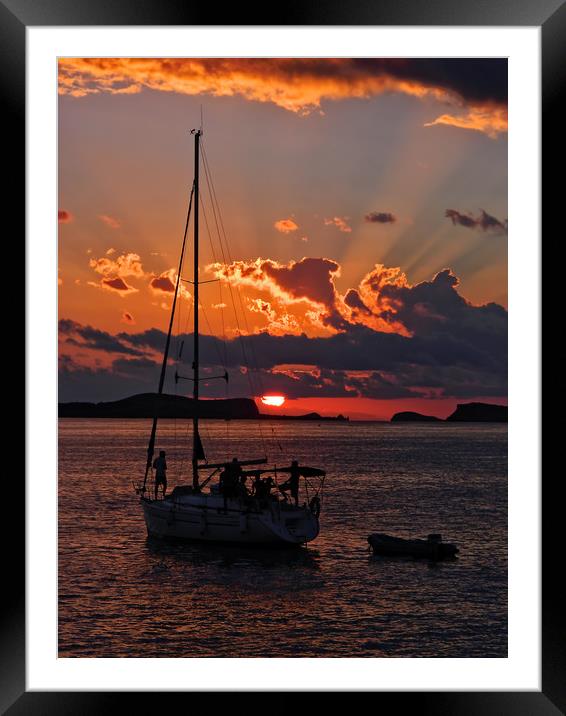 Ibizan Sunset. Framed Mounted Print by Becky Dix