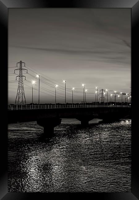 The Bridge at Night. Framed Print by Becky Dix