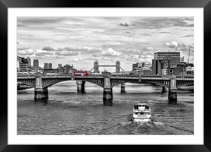 Gazing down the Thames. Framed Mounted Print by Becky Dix