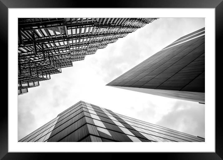 Looking up at City Skies. Framed Mounted Print by Becky Dix